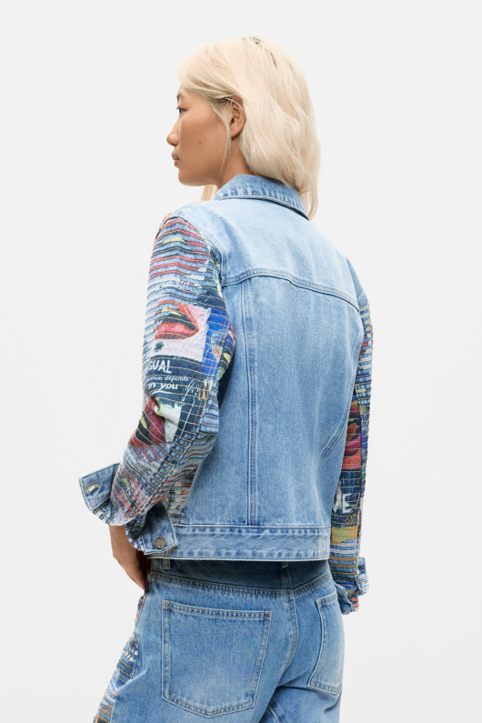 JACHETA DENIM CU IMPRIMEU