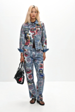 JACHETA DENIM CU IMPRIMEU