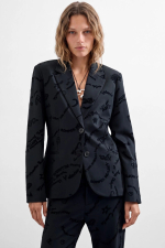 SACOU NEGRU CU PRINT TEXT