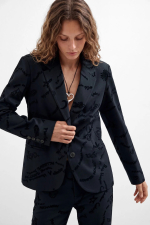 SACOU NEGRU CU PRINT TEXT