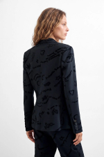SACOU NEGRU CU PRINT TEXT