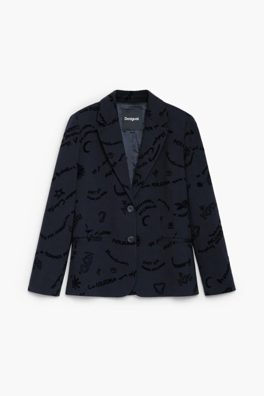 SACOU NEGRU CU PRINT TEXT