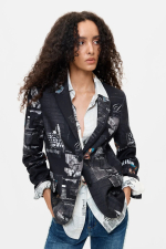 SACOU NEGRU CU PRINT NEWSLETTER
