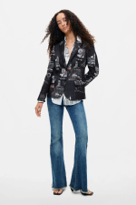SACOU NEGRU CU PRINT NEWSLETTER