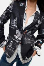 SACOU NEGRU CU PRINT NEWSLETTER