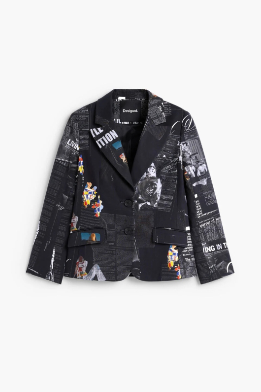 SACOU NEGRU CU PRINT NEWSLETTER
