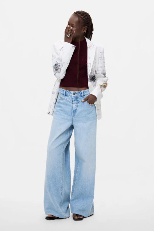 SACOU ALB CU PRINT FLORAL