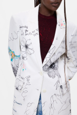 SACOU ALB CU PRINT FLORAL