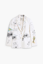 SACOU ALB CU PRINT FLORAL