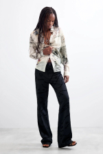 PANTALONI NEGRI CU PRINT TEXT