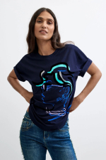 TRICOU BLEUMARINE CU PRINT