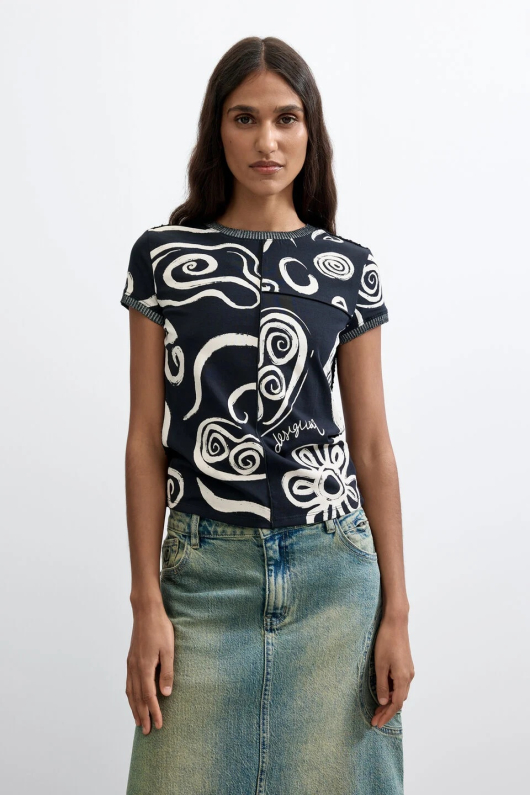 TRICOU NEGRU CU PRINT