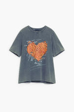 TRICOU GRI CU PRINT INIMA