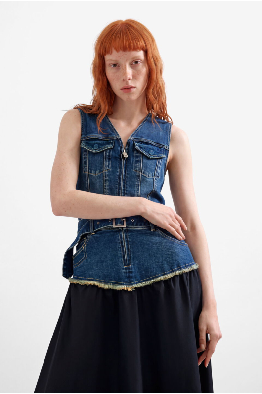 ROCHIE CU DOUA TIPURI DE MATERIALE