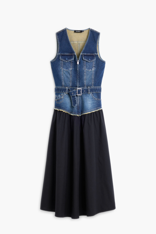 ROCHIE CU DOUA TIPURI DE MATERIALE