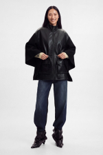 PONCHO CU EFECT DE PIELE