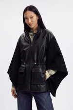 PONCHO CU EFECT DE PIELE
