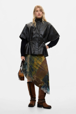 PONCHO CU EFECT DE PIELE