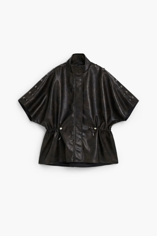 PONCHO CU EFECT DE PIELE