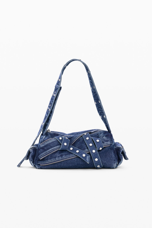 GEANTA DENIM CU FERMOARE APLICATE