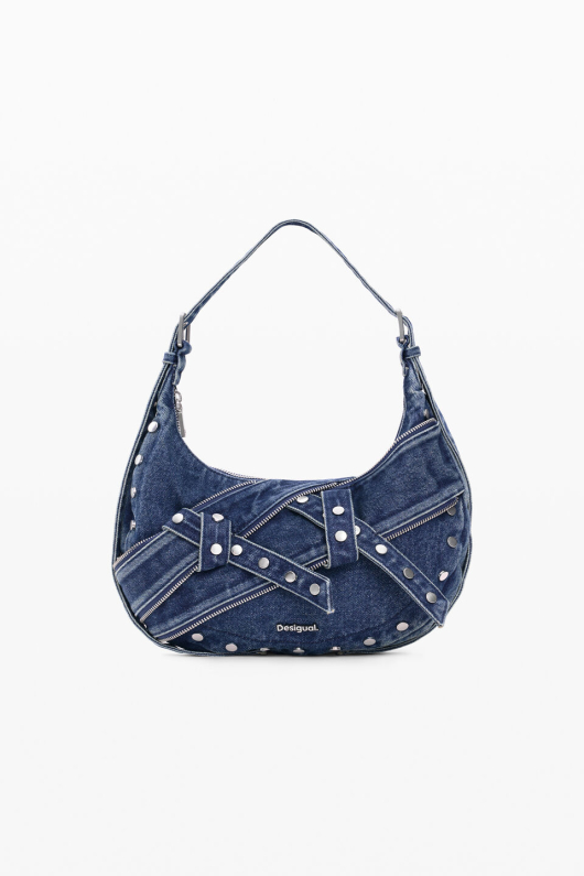 GEANTA DENIM CU FERMOARE APLICATE