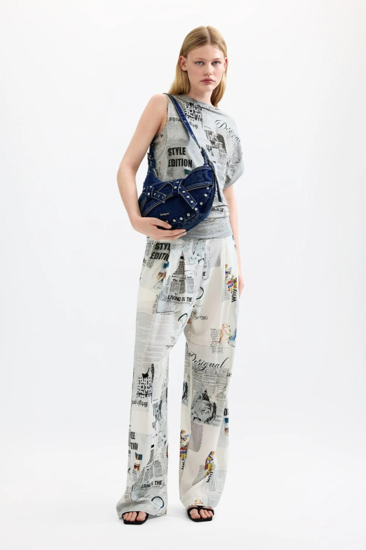 GEANTA DENIM CU FERMOARE APLICATE