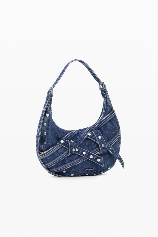 GEANTA DENIM CU FERMOARE APLICATE