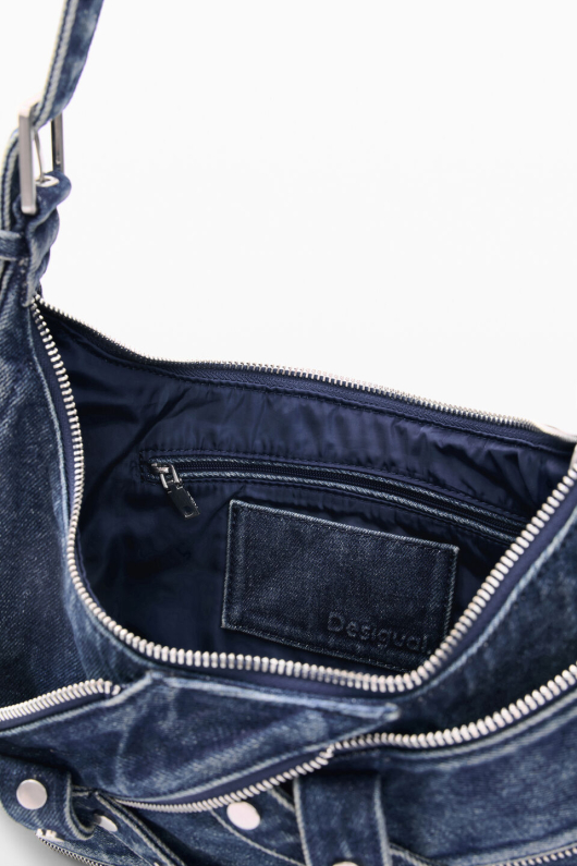 GEANTA DENIM CU FERMOARE APLICATE