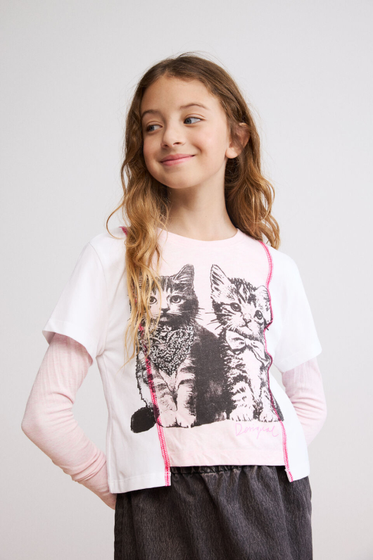 BLUZA CU PRINT PISICI