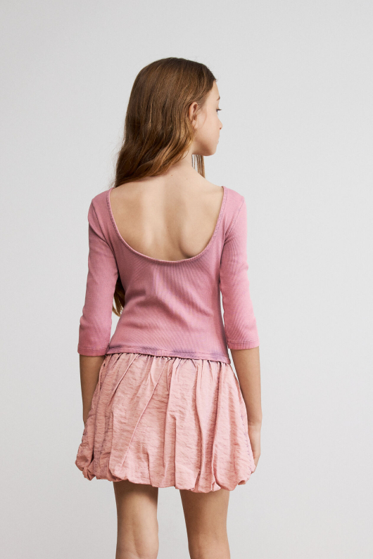 Rochie combinata din tricot