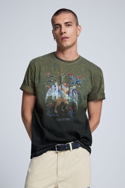 PANTALONI DENIM CU PRINT