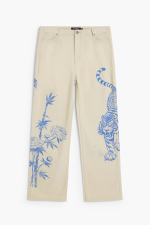 PANTALONI DENIM CU PRINT