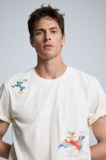 Tricou crem imprimat