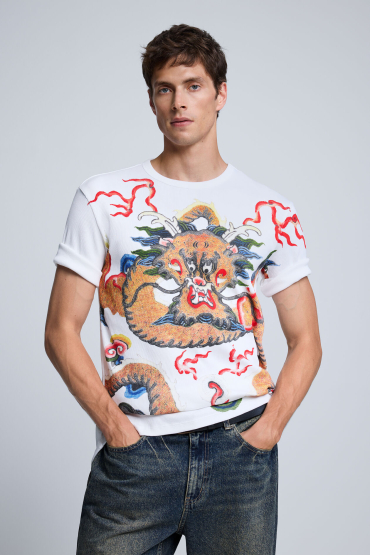 Tricou cu imprimeu Dragon