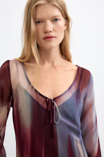 BLUZA MOV, DIN VOAL