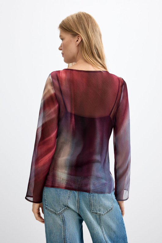 BLUZA MOV, DIN VOAL