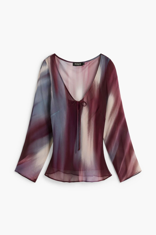 BLUZA MOV, DIN VOAL