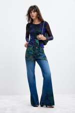 Pantaloni evazati din denim M. C. Lacroix