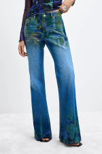 Pantaloni evazati din denim M. C. Lacroix