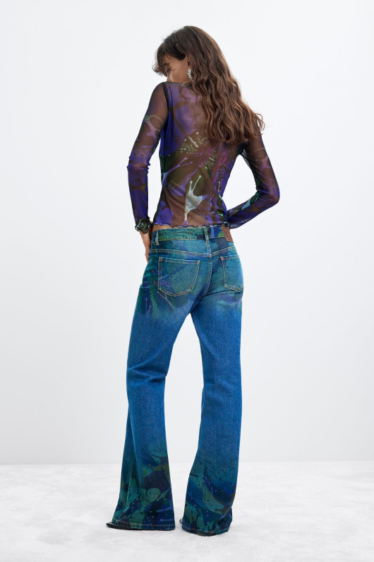 Pantaloni evazati din denim M. C. Lacroix