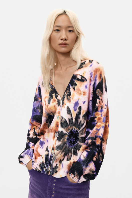 Cardigan cu imprimeu floral