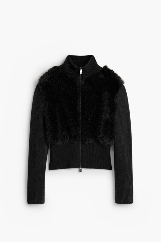 PULOVER NEGRU CU BLANA