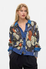 JACHETA TRICOT CU DENIM