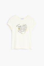 TRICOU ALB CU PRINT INIMA