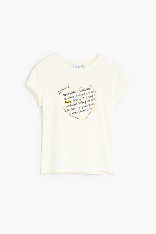 TRICOU ALB CU PRINT INIMA