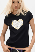 TRICOU NEGRU CU PRINT INIMA