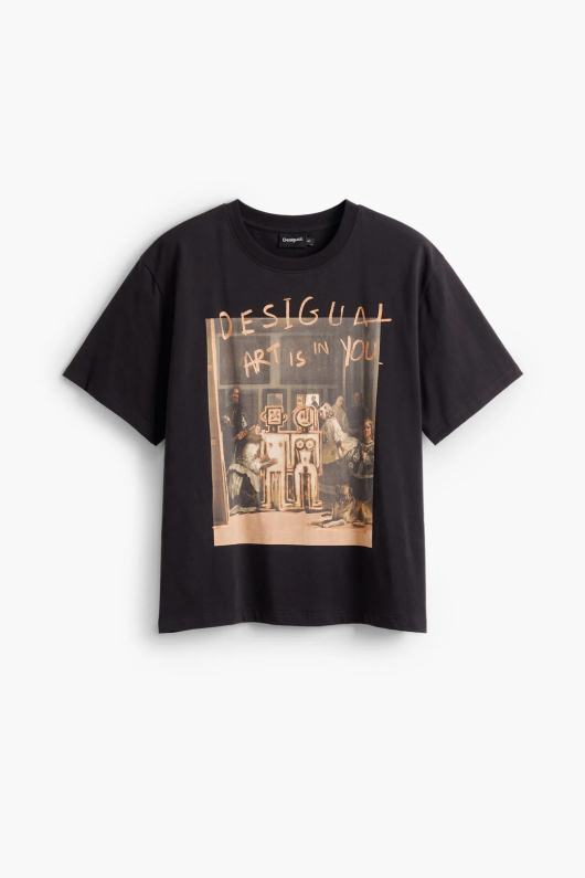 Tricou negru cu print