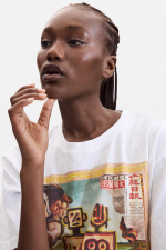 Tricou alb cu print