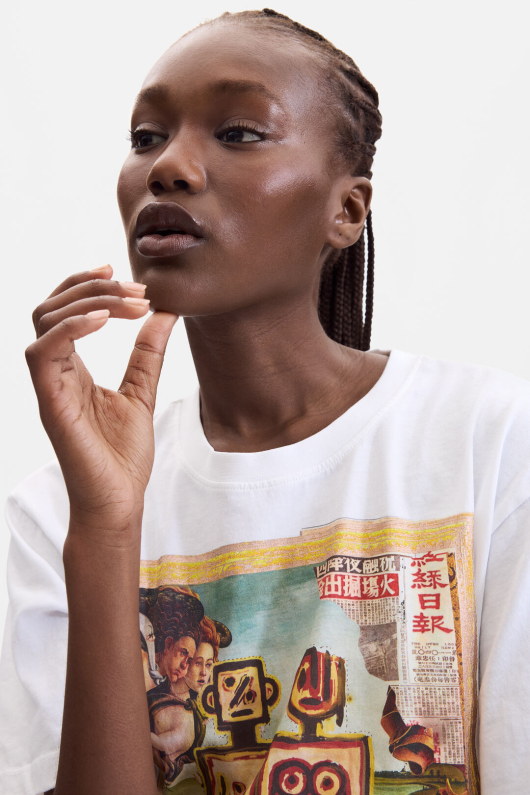 Tricou alb cu print