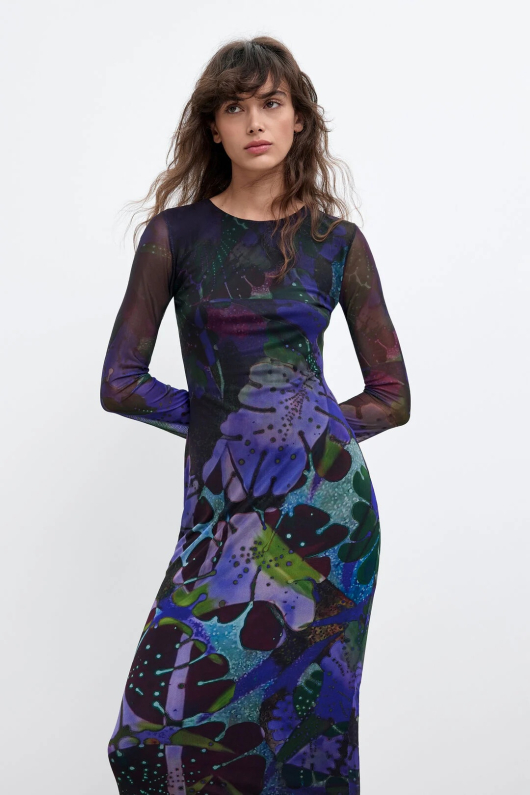 Rochie din tul imprimat by M. C. Lacroix
